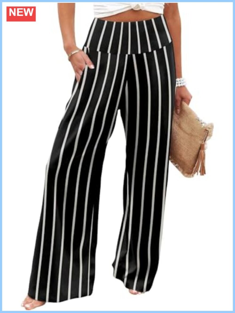 Wide Leg Palazzo Pants High Waist Loungewear with Pockets
